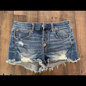 High waisted denim shorts